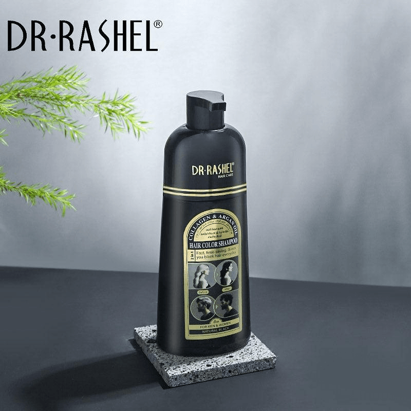 Dr.Rashel Collagen & Argan Oil Hair Color Shampoo Natural Black - 400ml