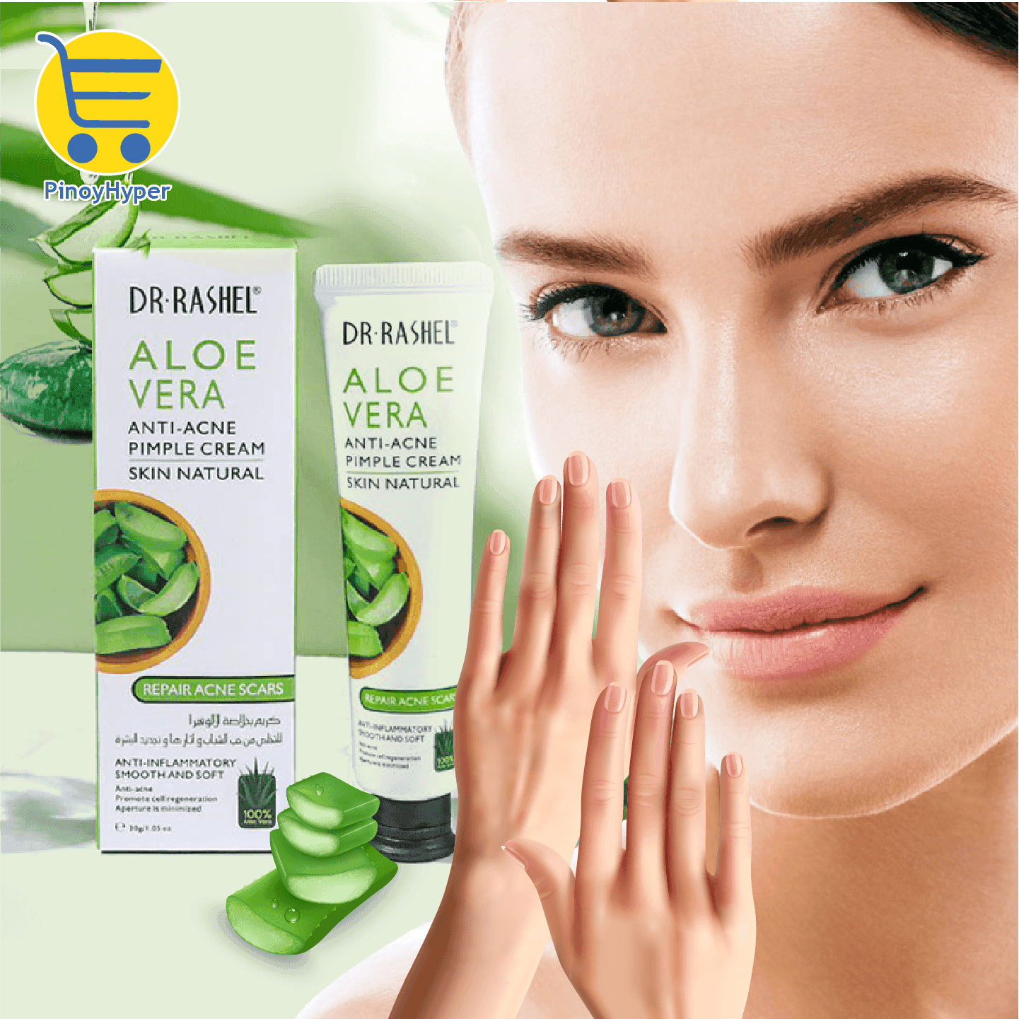 DR RASHEL Natural Skin Care Aloe Vera Anti Acne Pimple Facial Cream - Pinoyhyper