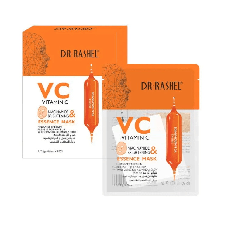 Dr. Rashel VC Vitamin C Niacinamide & Brightening Essence Mask - 5 Pcs × 25g - Pinoyhyper