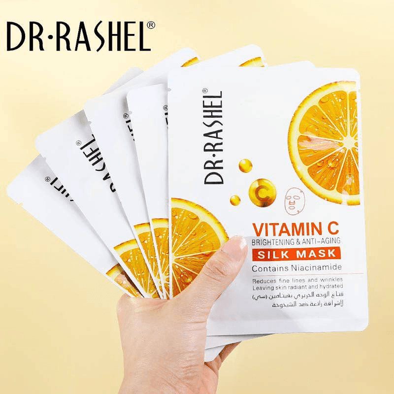 Dr.Rashel Vitamin C Brightening & Anti-Aging Silk Mask - 5 Pcs × 28g - Pinoyhyper