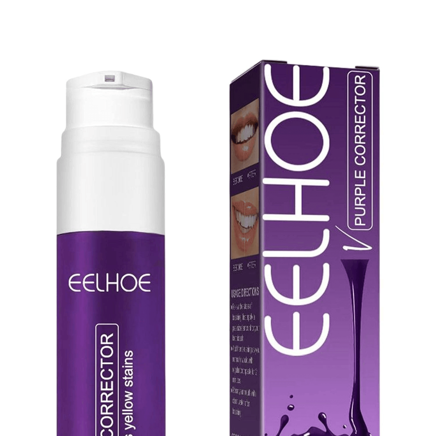 Eelhoe Purple Whitening Toothpaste Yellow Teeth Stains Removal - 50ml - Pinoyhyper