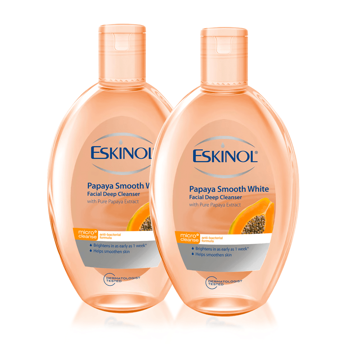 Eskinol Papaya Smooth White Facial Deep Cleanser - 2 × 225ml (Offer) - Pinoyhyper