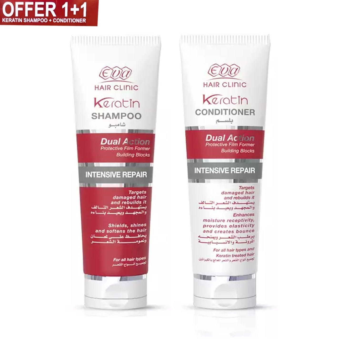 Eva Keratin Intensive Repair Shampoo + Conditioner - 2×230ml (Offer) - Pinoyhyper