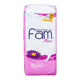 Fam Maxi Natural Cotton Feel Feminine Pads Without Wings - 10 Pads - Pinoyhyper