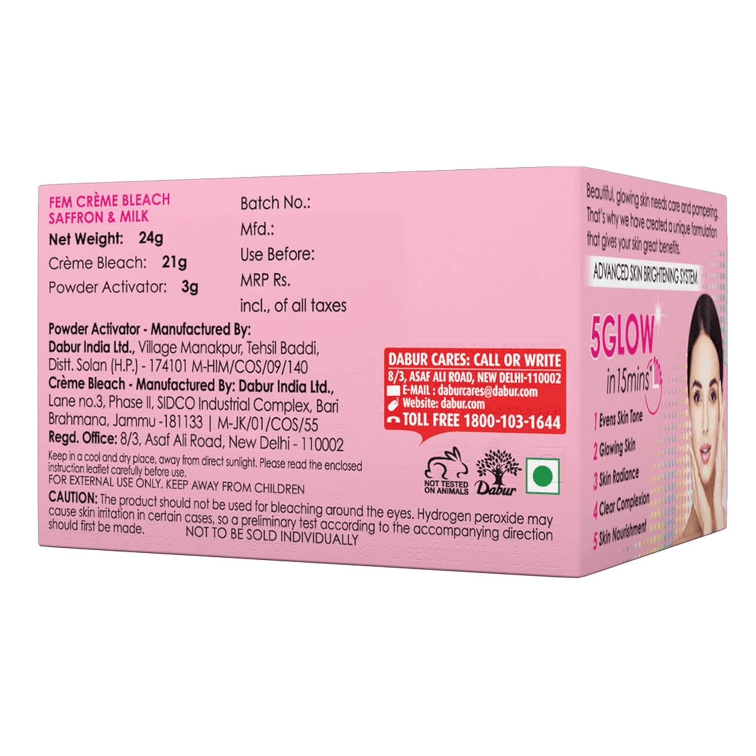 Fem Fairness (Saffron & Milk) Creme Bleach - 24g - Pinoyhyper