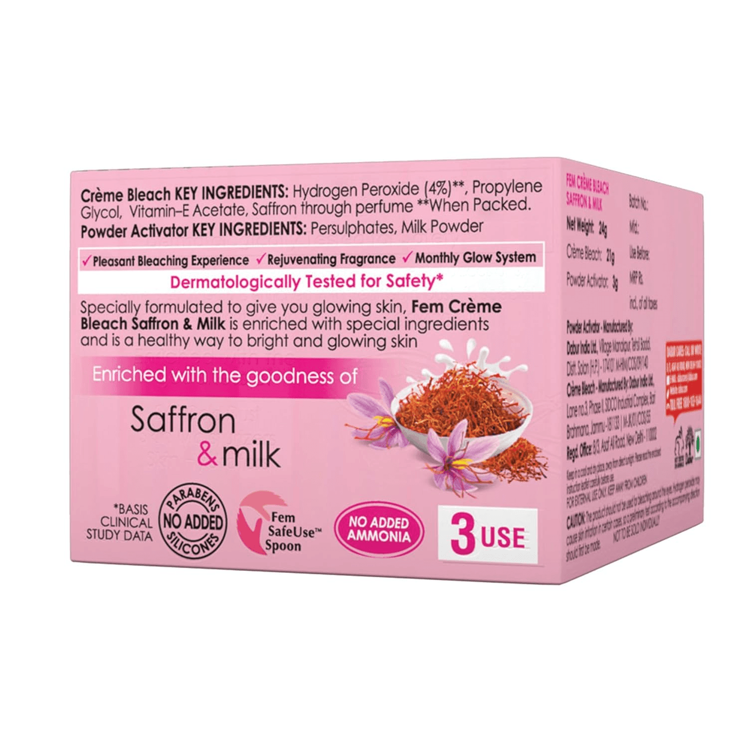 Fem Fairness (Saffron & Milk) Creme Bleach - 24g - Pinoyhyper