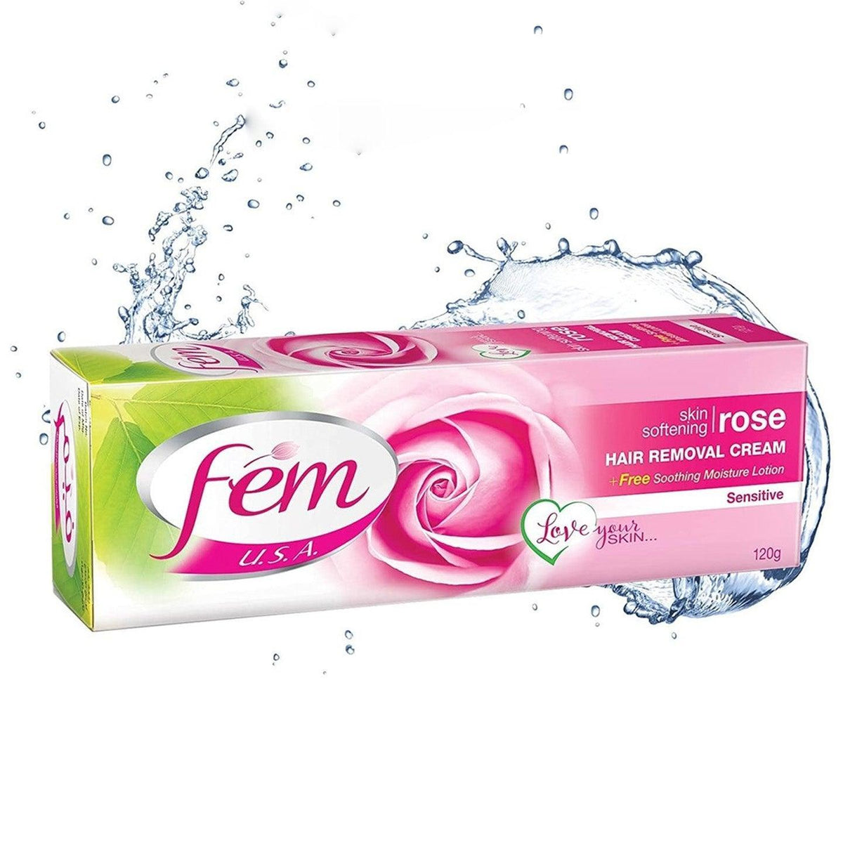 Fem USA Hair Removal Cream With Rose Soft & Moisturizing Skin - 120g - Pinoyhyper