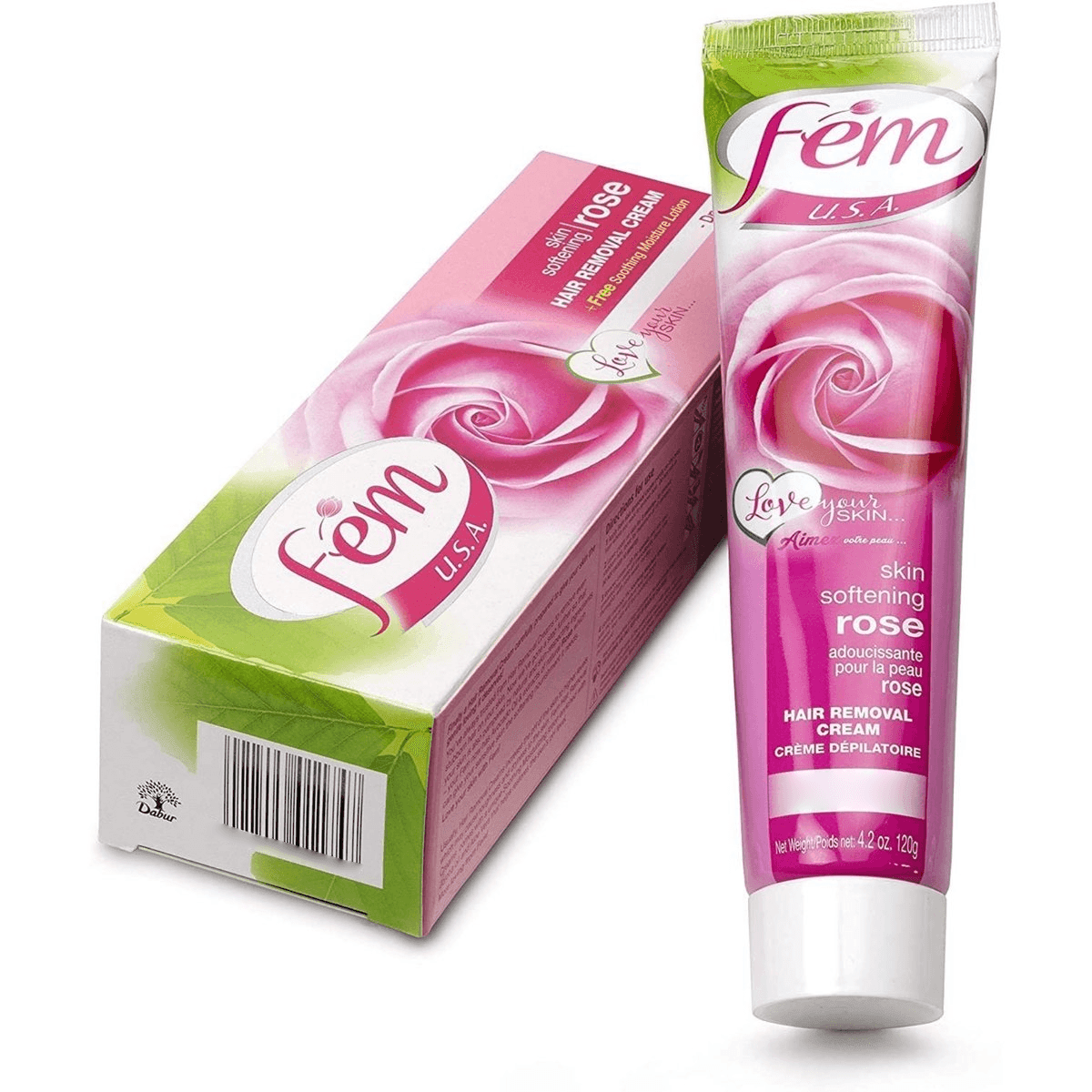 Fem USA Hair Removal Cream With Rose Soft & Moisturizing Skin - 120g - Pinoyhyper