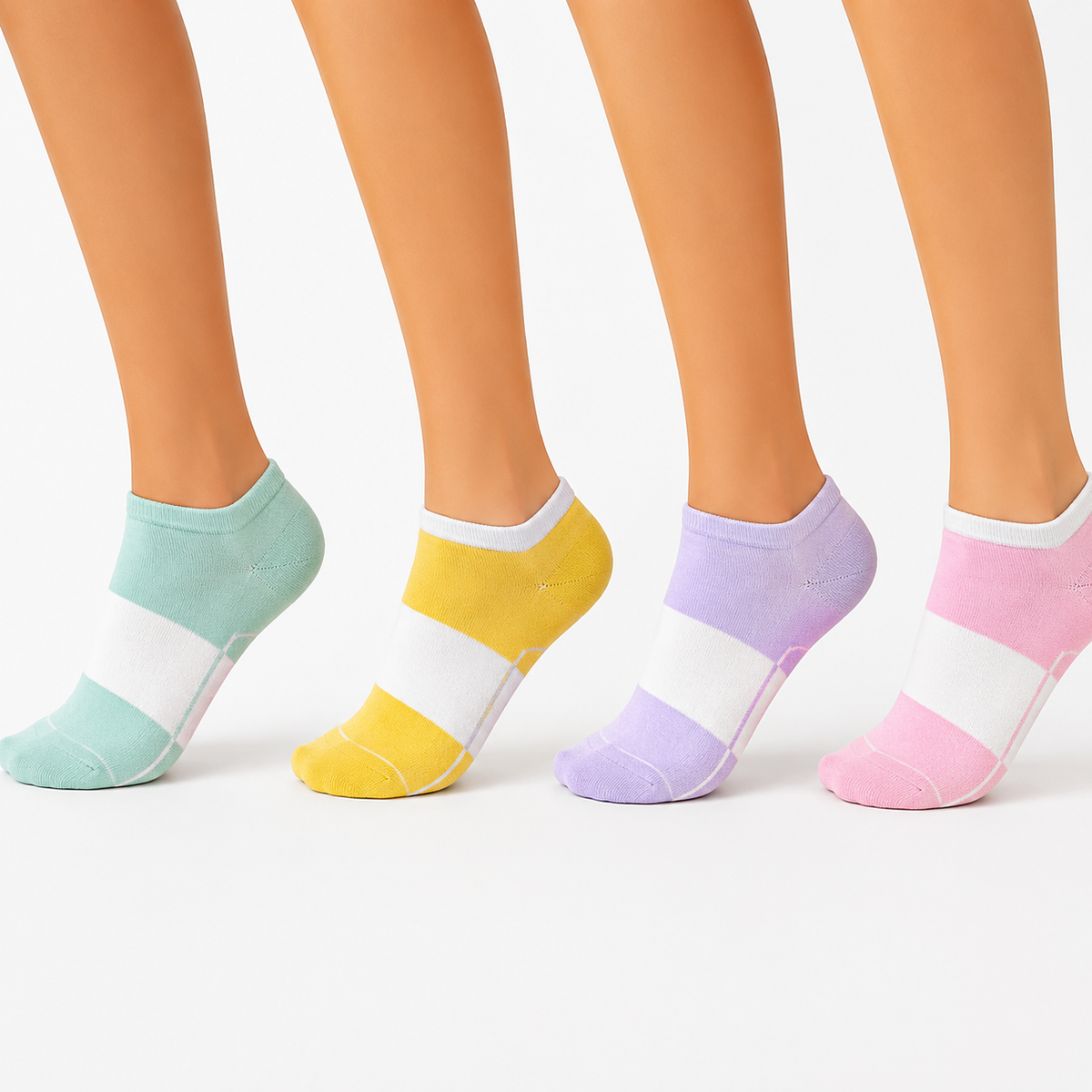 Women's Fashion Cotton Ankle Socks - 3 Pairs KK2