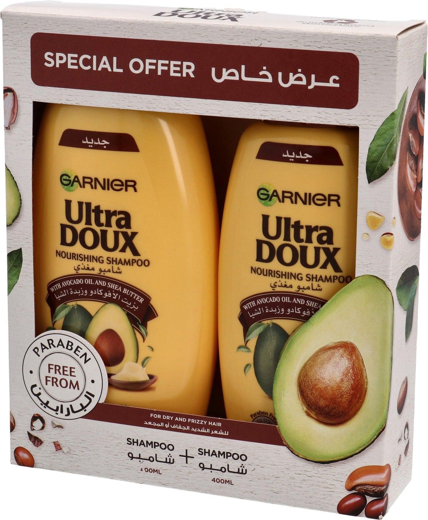 Garnier Ultra Doux Avacada Oil And Shea Butter Shampoo (1+1) - 400ml - Pinoyhyper