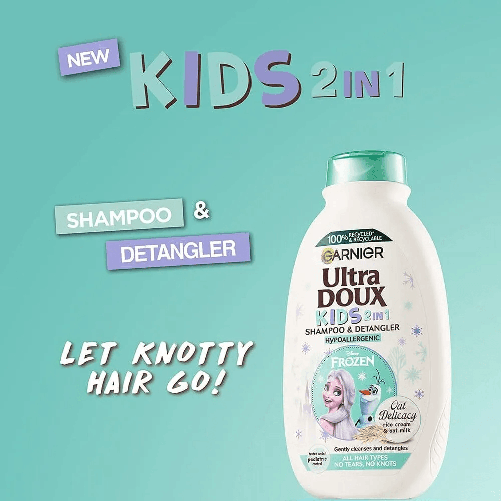 Garnier Ultra Doux Kids 2 in 1 Shampoo & Detangler Rice Cream & Oat Milk - 400ml - Pinoyhyper