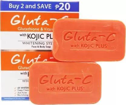 Gluta-C Kojic Plus Face And Body whitening Soap with Glutathione and Vitamin C (2 x 60 g) - Pinoyhyper