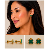 Four-Leaf Clover Stud Earrings - 125