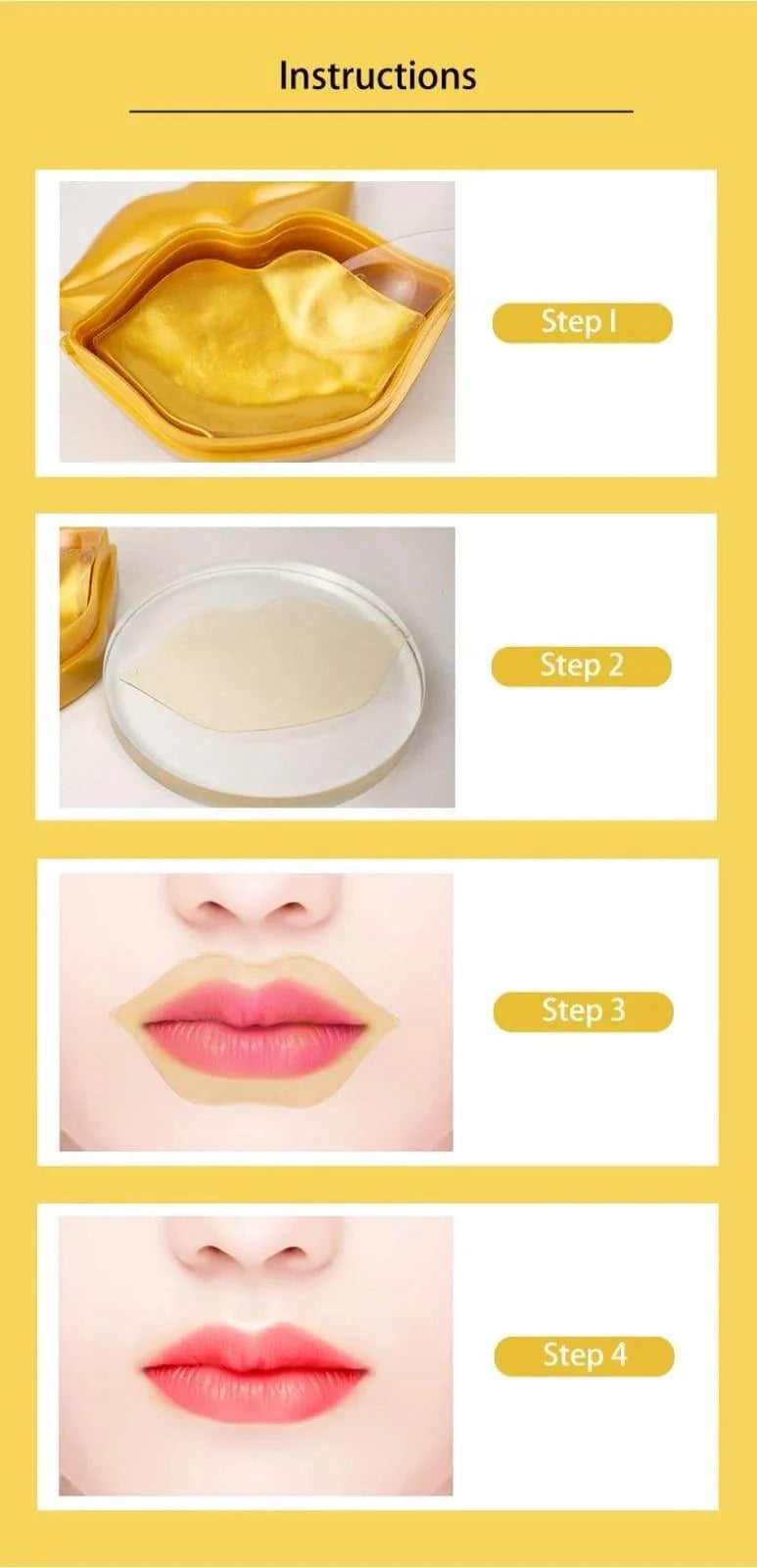 Guanjing 24k gold Lip Mask to Shape Beautiful Lips - 20 masks - Pinoyhyper