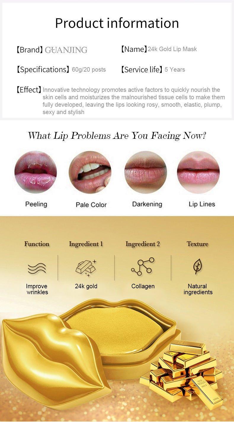 Guanjing 24k gold Lip Mask to Shape Beautiful Lips - 20 masks - Pinoyhyper