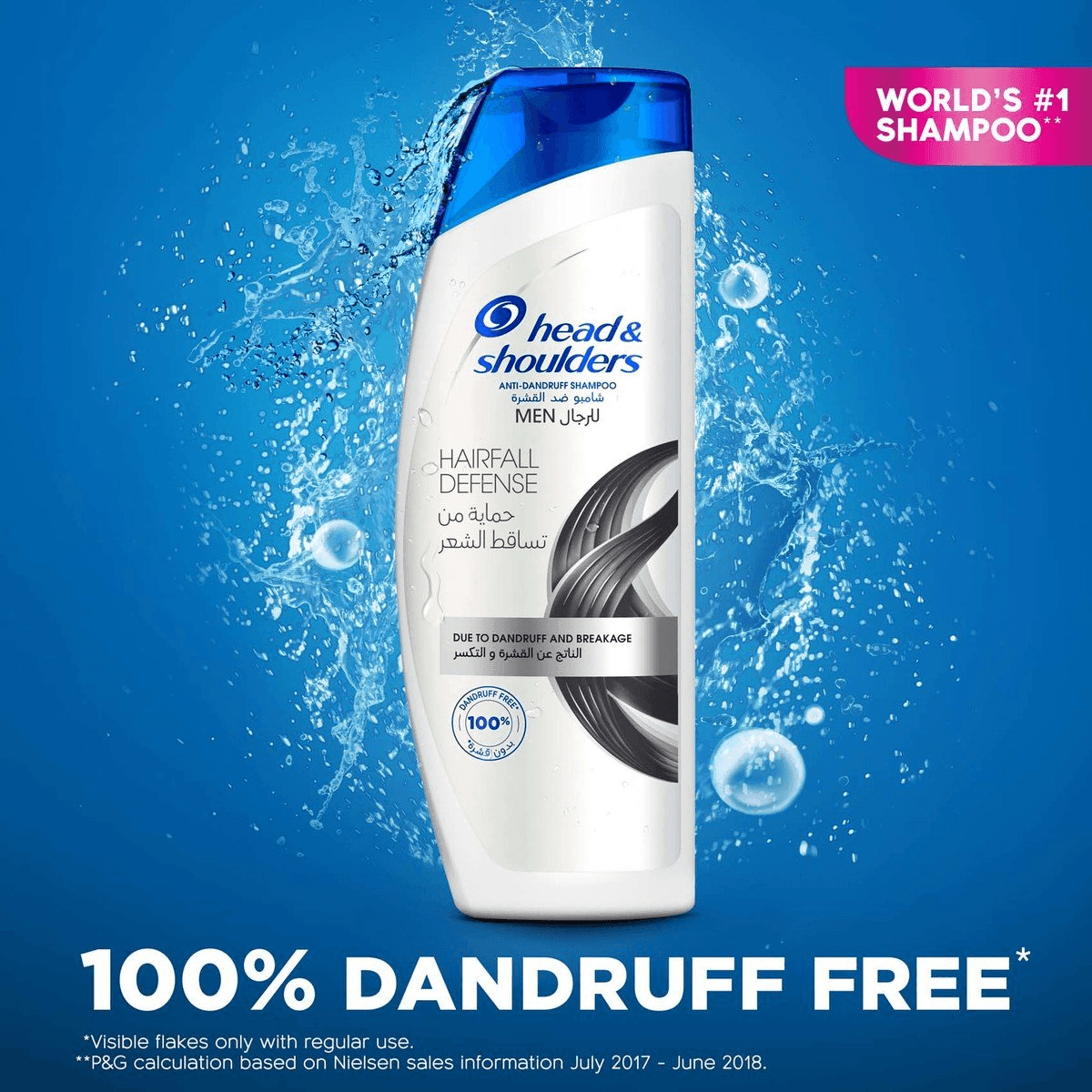 Head & Shoulders Hairfall Defense Anti-Dandruff Shampoo - 190ml - Pinoyhyper