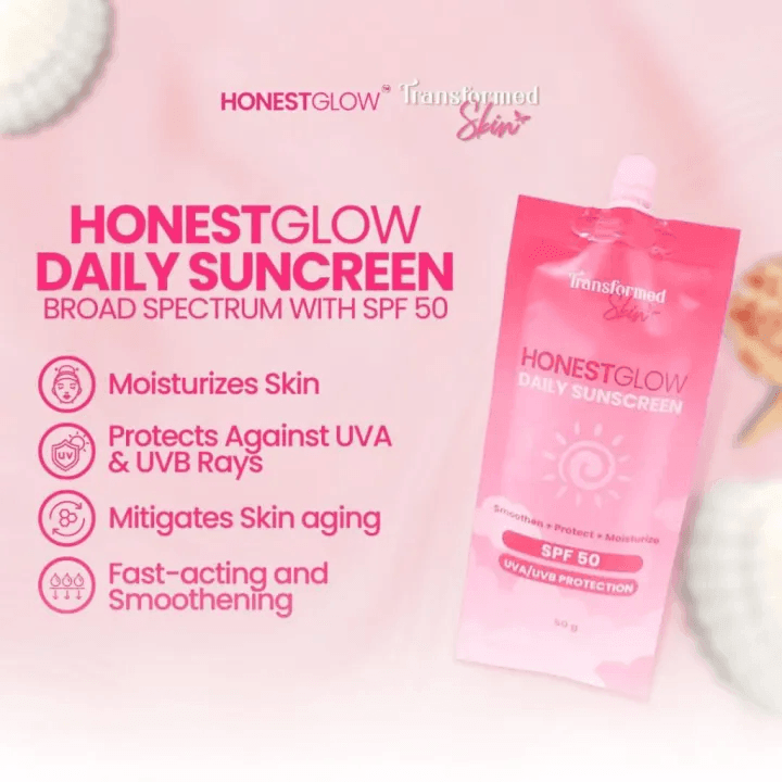 Honest Glow Daily Sunscreen SPF 50 - 50g - Pinoyhyper