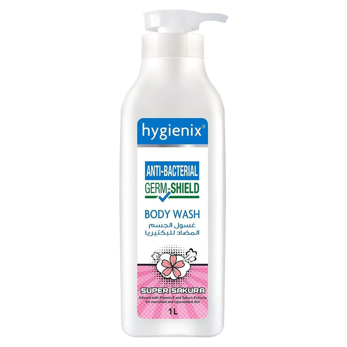 Hygienix Anti Bacterial Body Wash Super Sakura - 1 Ltr - Pinoyhyper