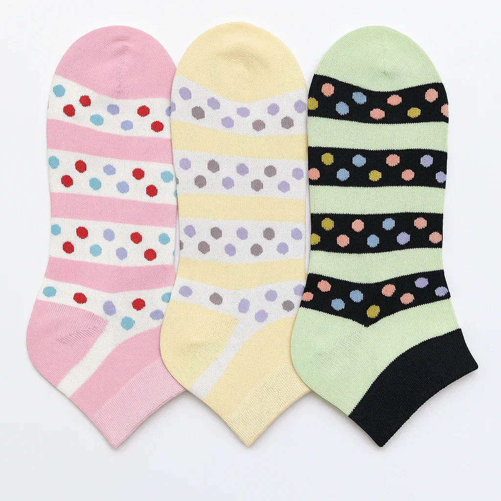Soft Elastic Ankle Socks - 3 Pairs B-020-3
