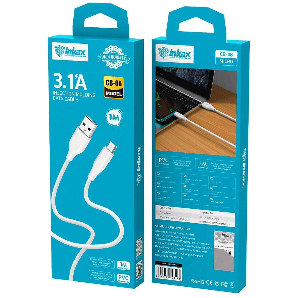 Inkax 3.1A Micro Charger Cable CB-06 - Pinoyhyper