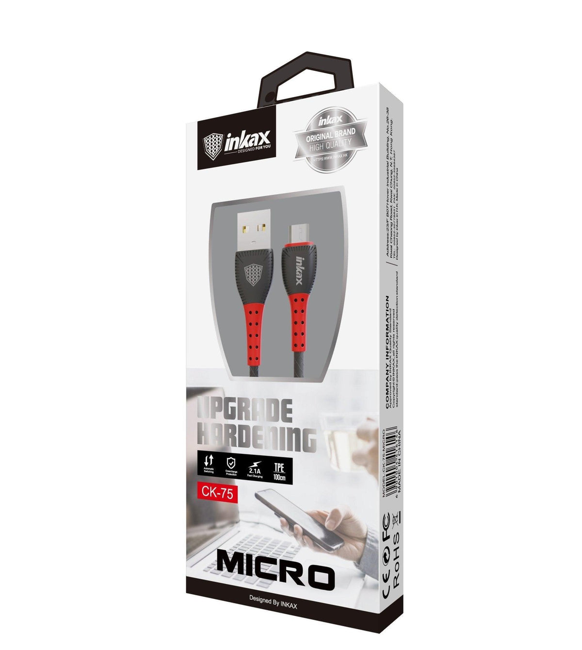 Inkax Micro Charger Cable CK-75 2.1A - Pinoyhyper
