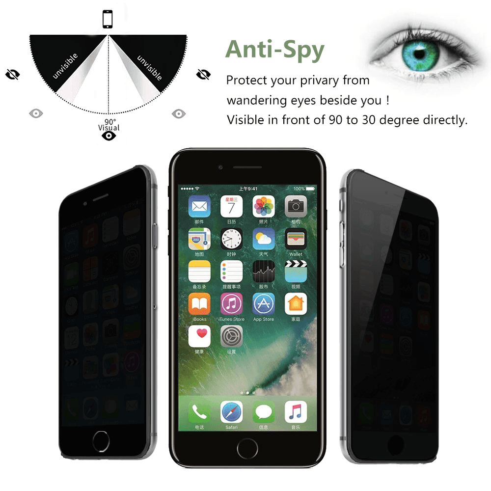 IPhone 7Plus (Black) Privacy Glass Original Screen Protector For - Pinoyhyper