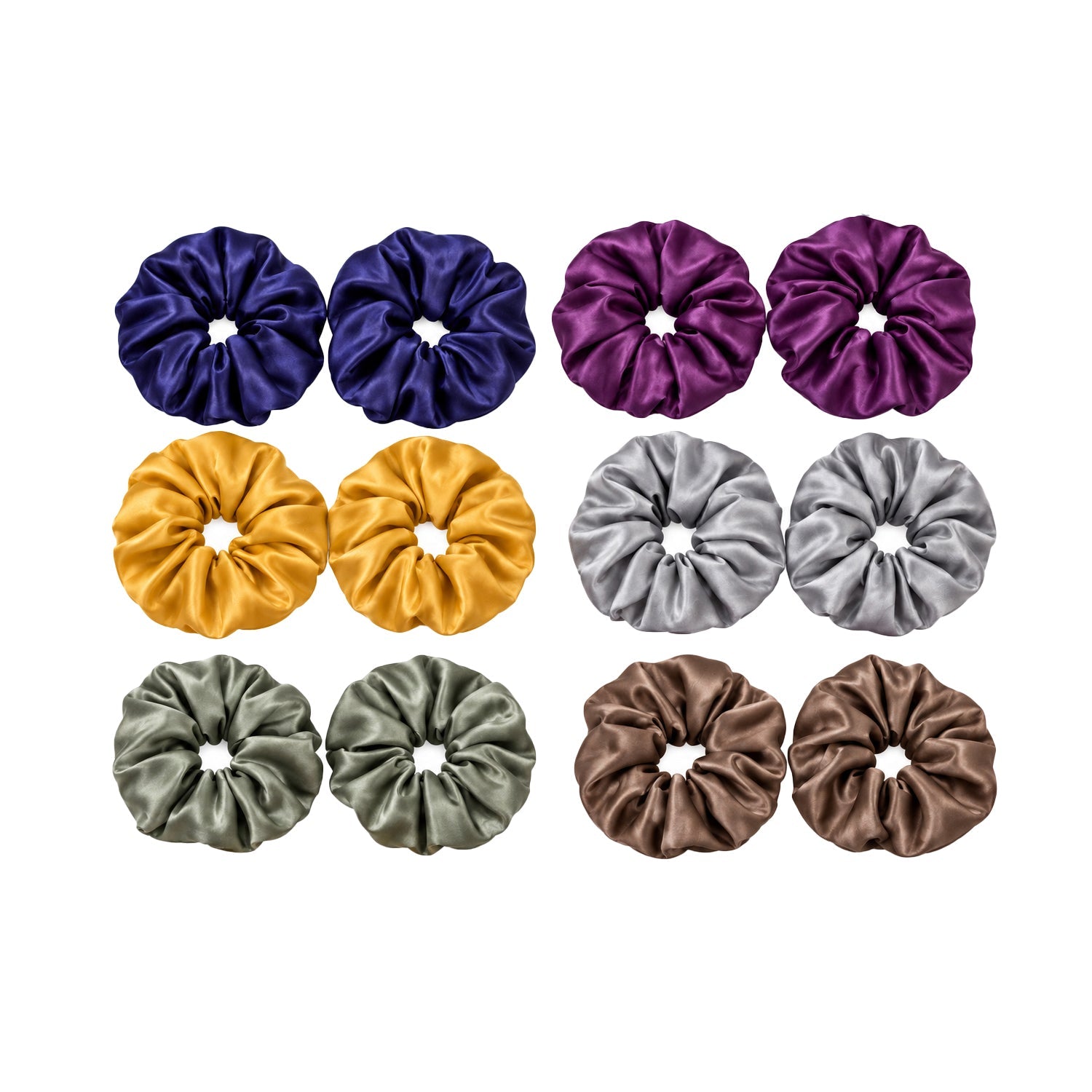 Premium Satin Scrunchies For Women - 12 Pcs