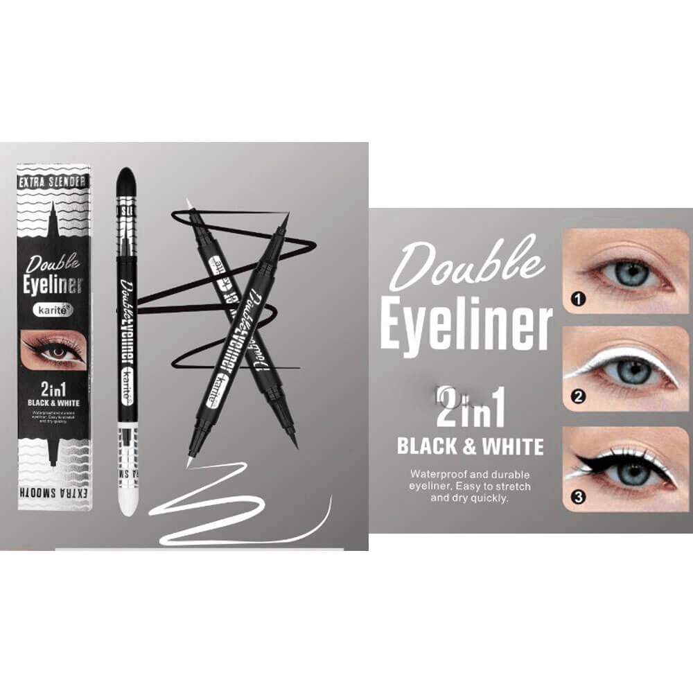 Karite Black & White Eyeliner 2 in 1 - 0.5ml+0.5ml - Pinoyhyper