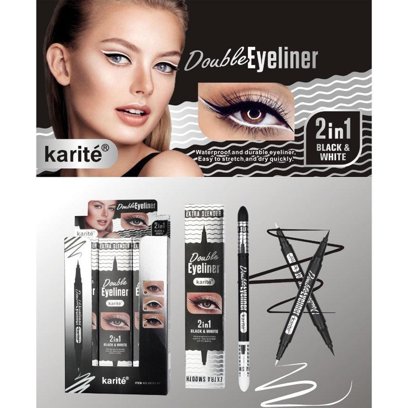 Karite Black & White Eyeliner 2 in 1 - 0.5ml+0.5ml - Pinoyhyper