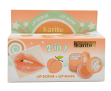 Karite Lip Scrub + Lip Mask Sweet Peach 2 IN 1 - 10g+6ml - Pinoyhyper