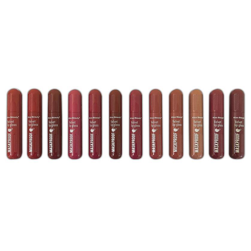 Kiss Beauty Velvet Lip Gloss Lipstick -12 Pcs - Pinoyhyper