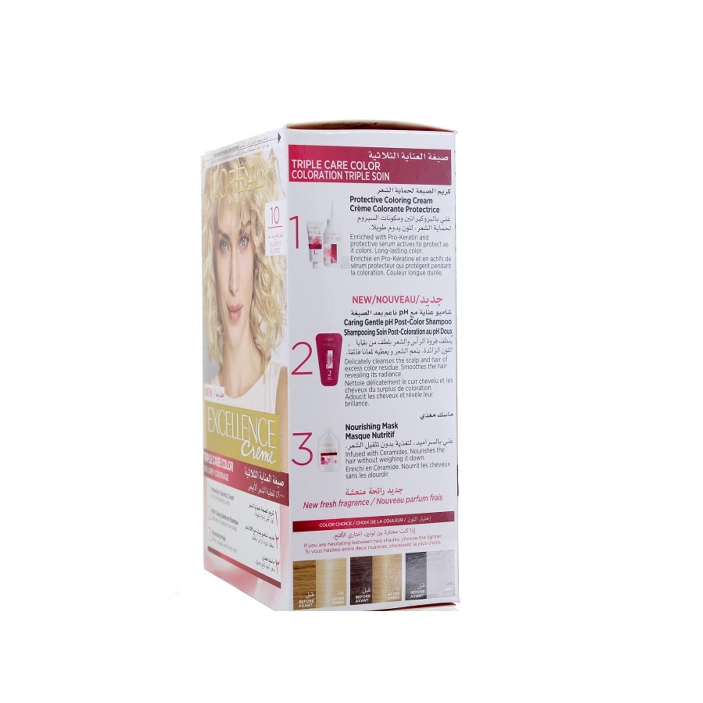 L'Oreal Paris Excellence Hair Color - 10 Lightest Blonde - Pinoyhyper