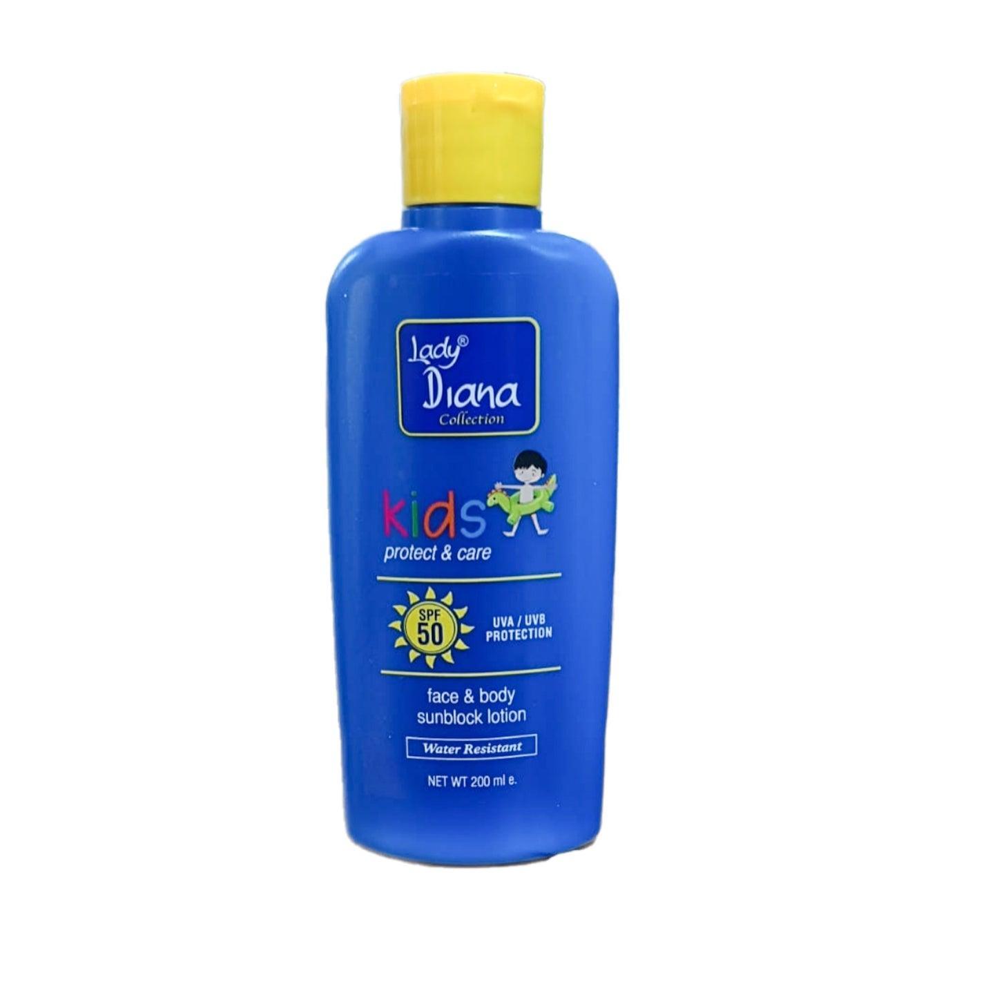 Lady Diana Kids Protect Face & Body Sunblock Lotion SPF 50 - 200ml - Pinoyhyper