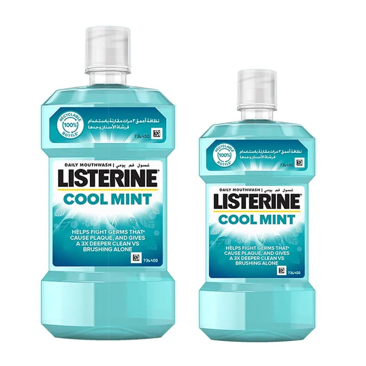 Listerine Daily Mouth Wash Cool Mint - 500ml + 250ml - Pinoyhyper