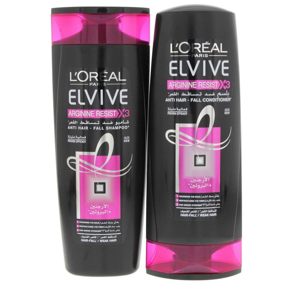 LOREAL Elvive Arginine Resist Shampoo 400ml + Conditioner 400ml - Pinoyhyper