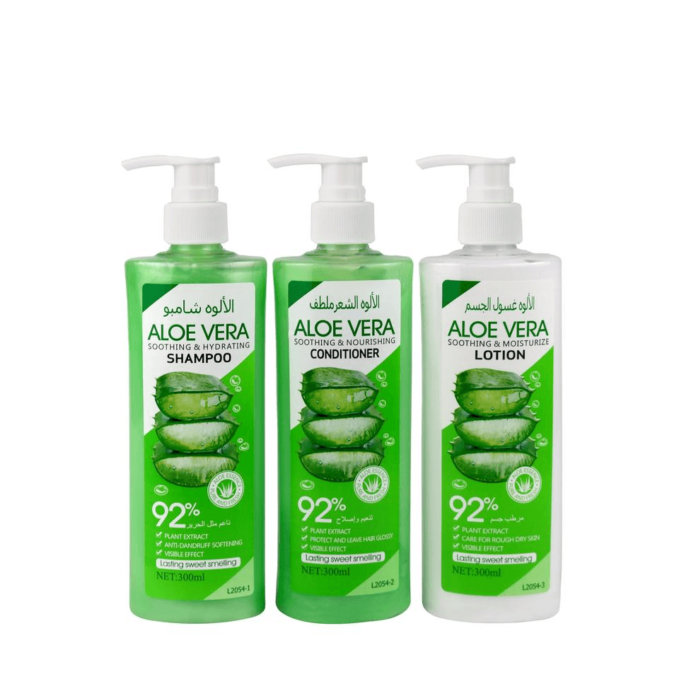 Love Jojo 92% Aloe Shampoo Conditioner and Lotion Set - 3 pcs × 300ml - Pinoyhyper