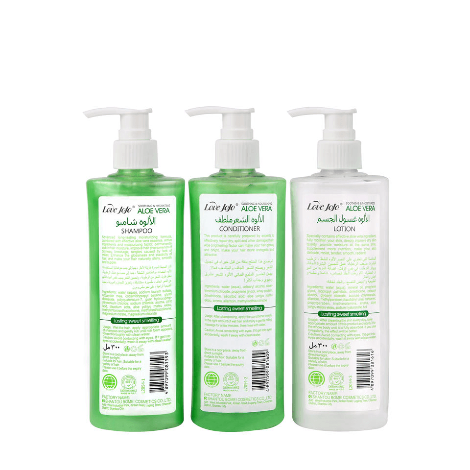 Love Jojo 92% Aloe Shampoo Conditioner and Lotion Set - 3 pcs × 300ml - Pinoyhyper