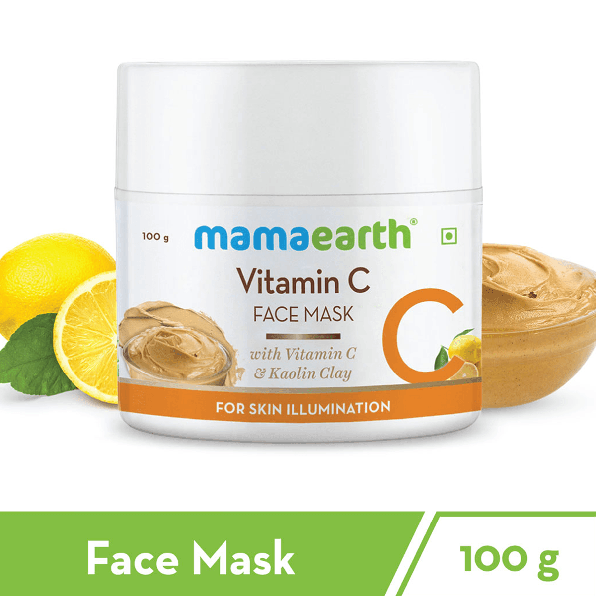 Mamaearth Face Mask With Vitamin C & Kaolin Clay - 100g - Pinoyhyper