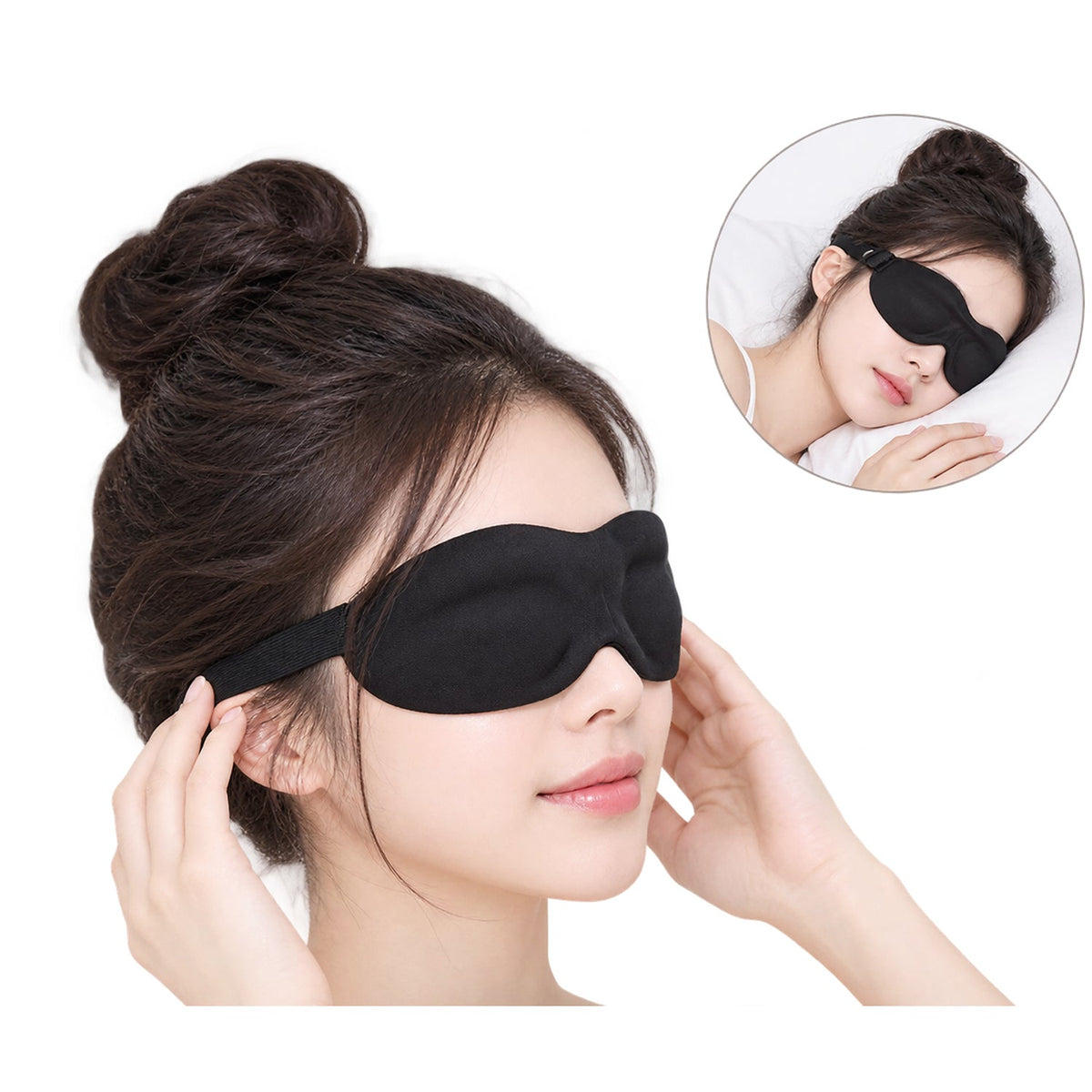 Black Adjustable Sleep Eye Mask