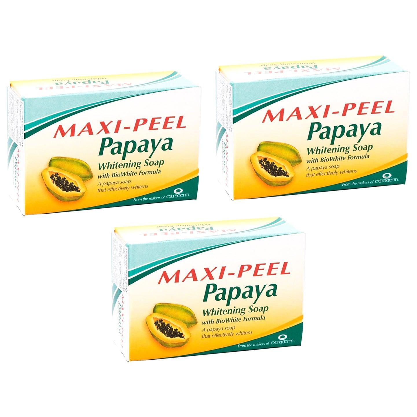 Maxi Peel Papaya Whitening Soap - 3Pcs × 135g (Offer) - Pinoyhyper