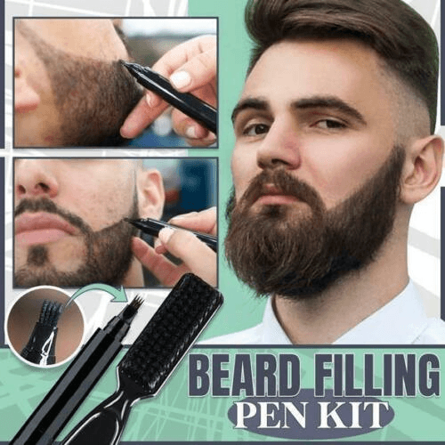 Men’s New Beard Filler Pen & Brush Kit - Dark Brown