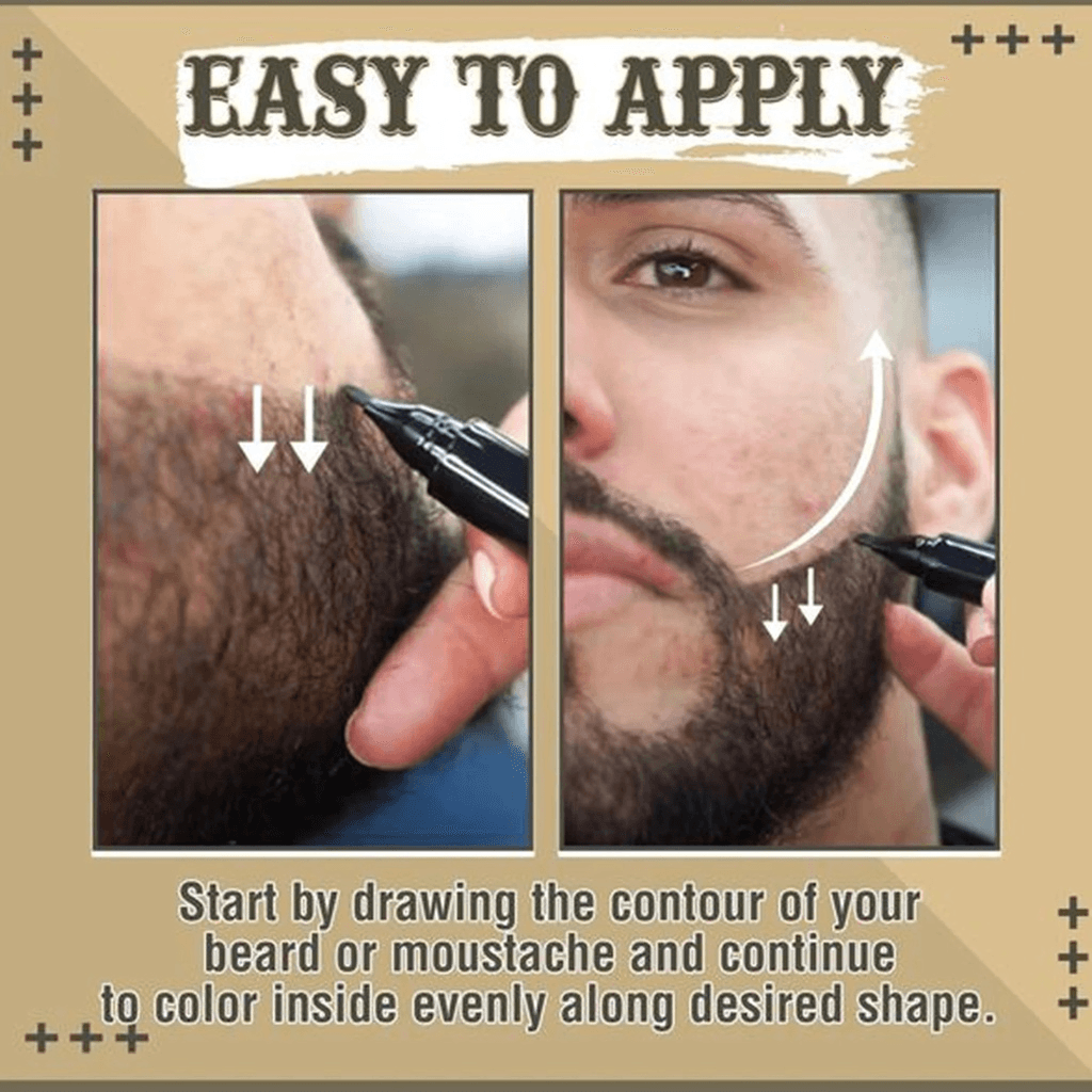 Men’s New Beard Filler Pen & Brush Kit - Dark Brown