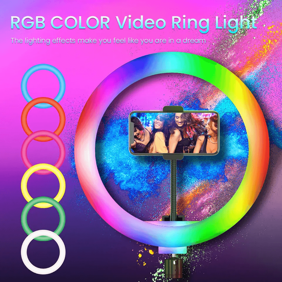 MJ-30 RGB LED Soft Ring Light With Stand-Selfie Light - Pinoyhyper