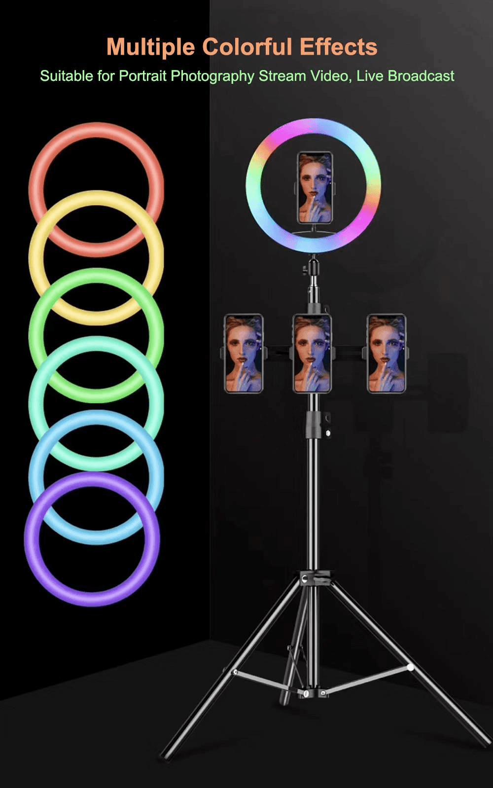 MJ-30 RGB LED Soft Ring Light With Stand-Selfie Light - Pinoyhyper