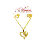 Necklace Earring Set Heart (FH1.5) - 1 Set - Pinoyhyper