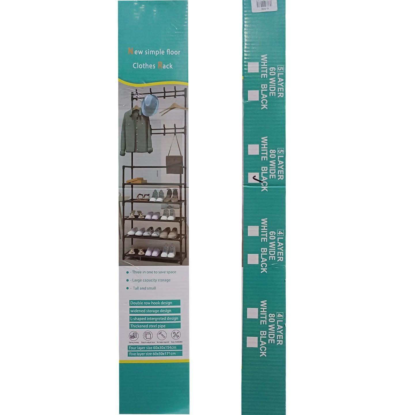 New Simple Floor Clothes Rack - 5 Layer 80 Wide Shoe Rack - Pinoyhyper