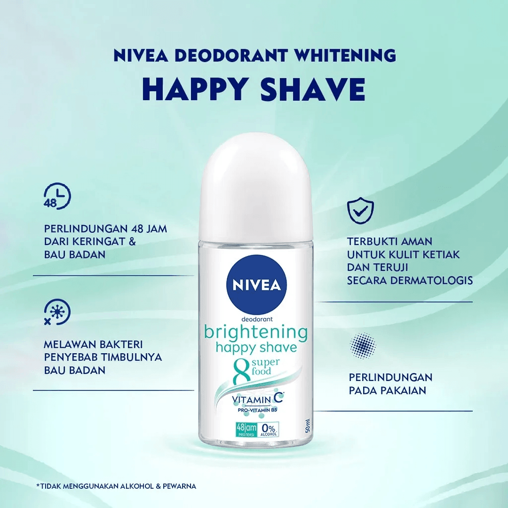 Nivea Deo Whitening Happy Shave Roll-On - 50ml - Pinoyhyper