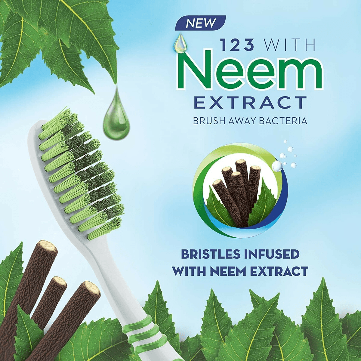 Oral-B 123 Toothbrush With Neem Extract - Soft (BUY 2 GET 2 Free) - Pinoyhyper