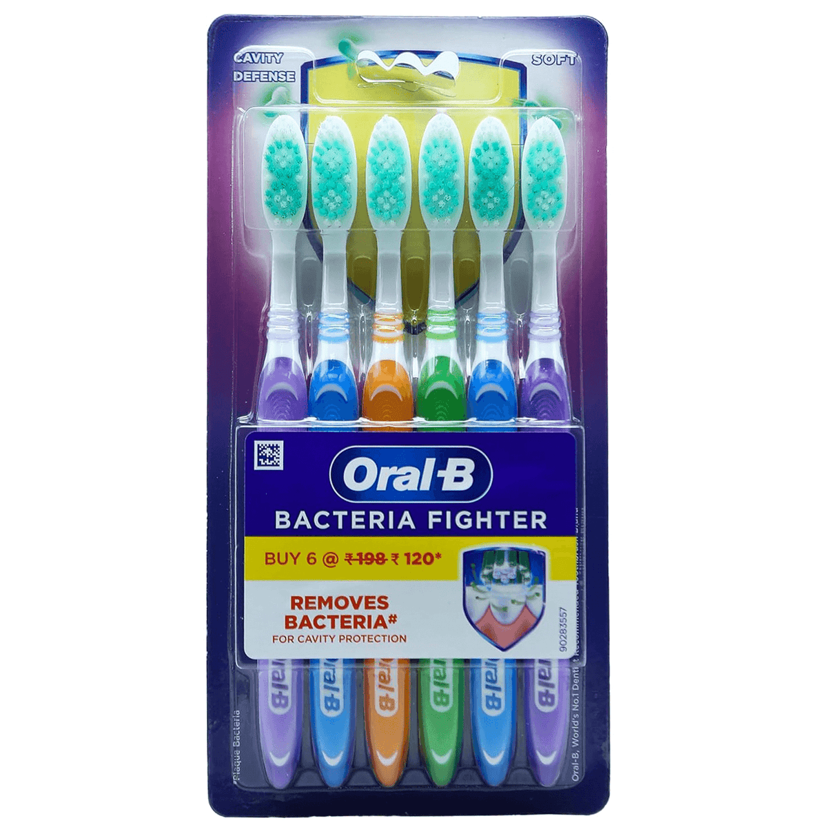 Oral-B Bacteria Fighter Cavity Defense Soft Assorted Toothbrush (Pack of 6) - Pinoyhyper