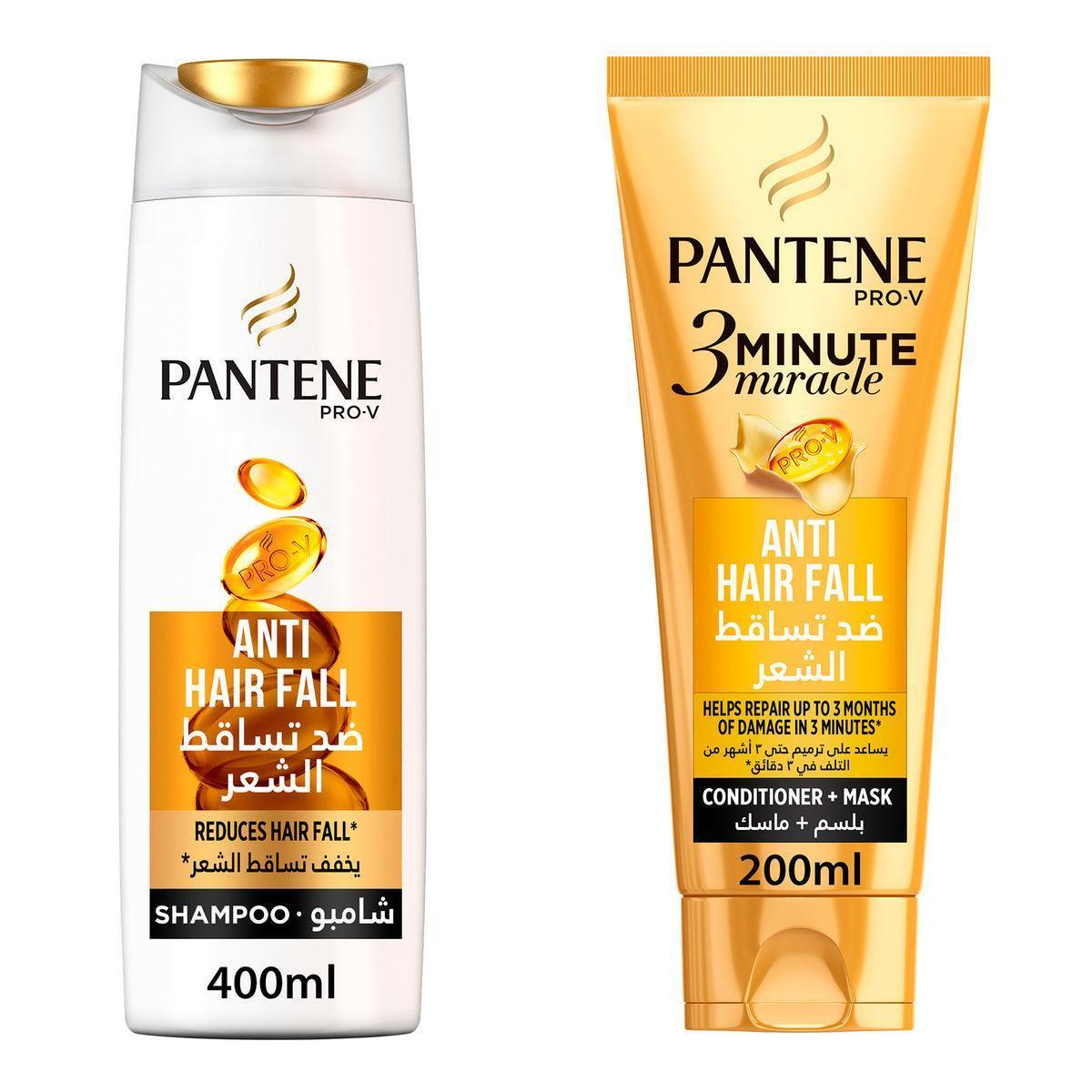 Pantene Shampoo Pro-V Anti-Hairfall 400ml + 3 Minute Miracle 200ml - Pinoyhyper